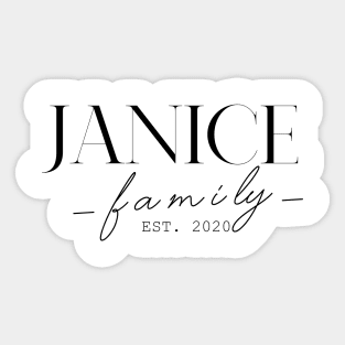 Janice Family EST. 2020, Surname, Janice Sticker